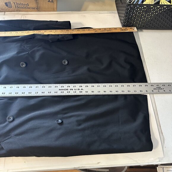 Womens Black Trench Coat London Fog Towne Collection Large Belted Knee Length - Picture 7 of 8